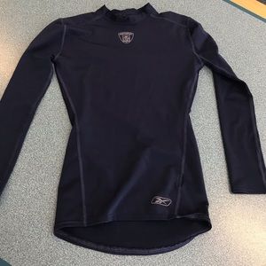 2 pack Boys sports “dry fit” athletic long sleeved shirts. One navy, one white.